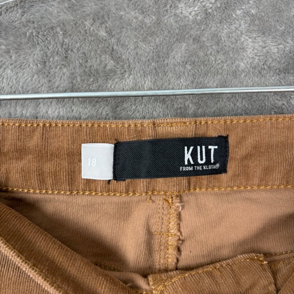 KUT From The Kloth Reese Ankle Straight Leg Pants Women’s 18 Brown Corduroy Y2k - Picture 3 of 8